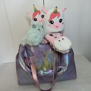 Under One Sky Unicorn Superfan Bundle with Socks Slippers Plush and Bag